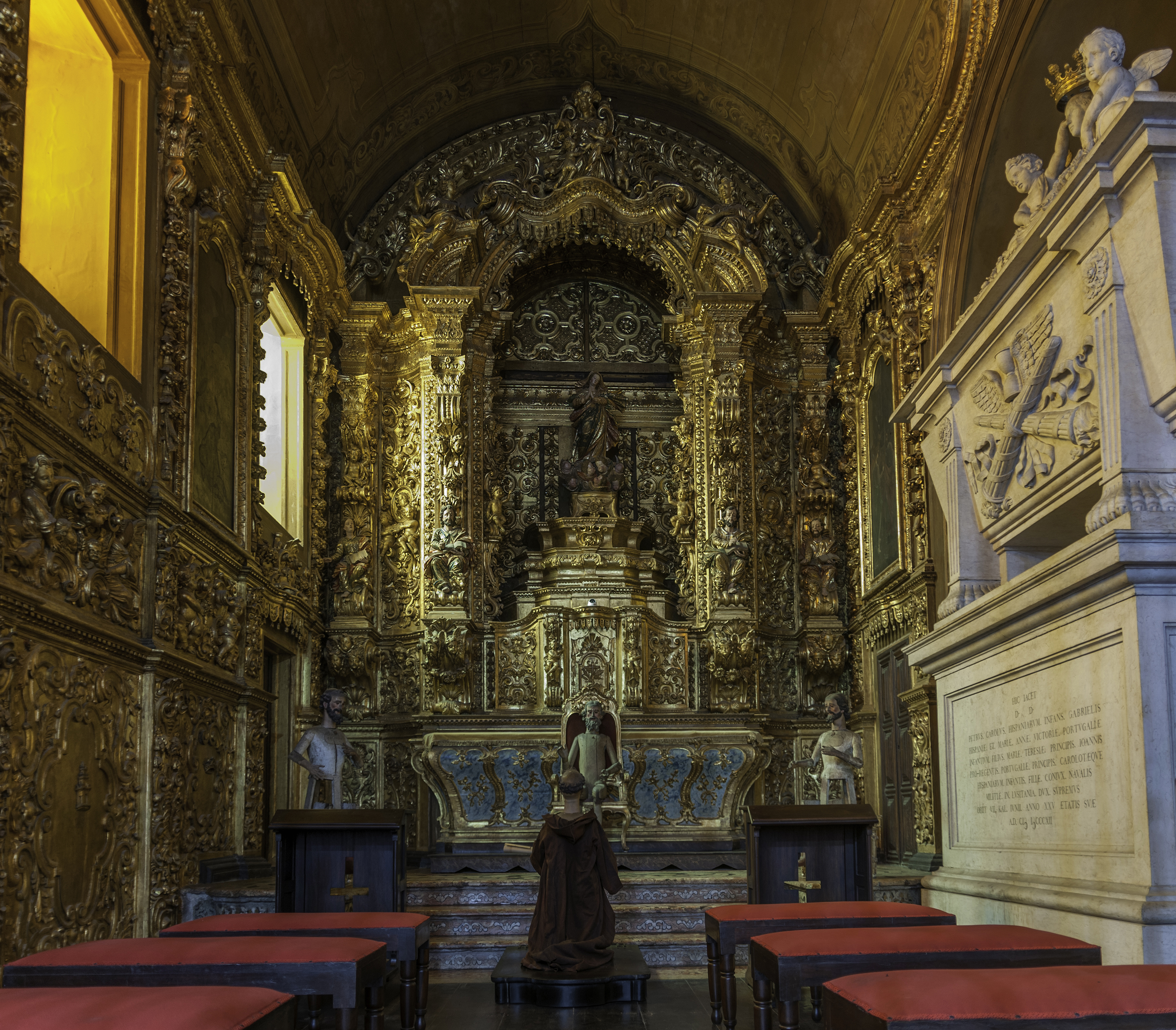 The gilded baroque interior of the Igreja de São Francisco in Rio de Janeiro.