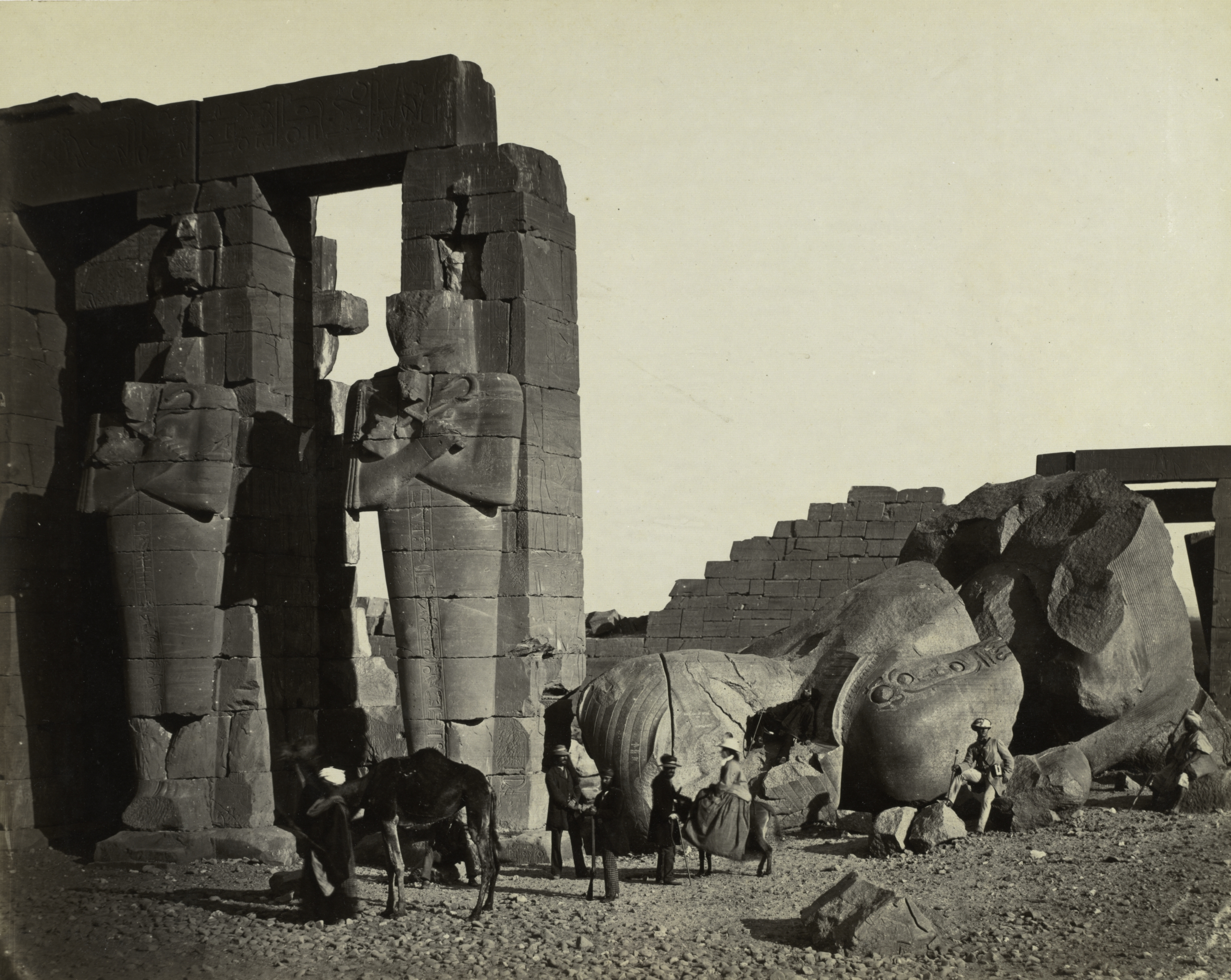 Francis Frith’s 1857 photograph of the fallen colossus of Ramesses II at the Ramesseum, Thebes.