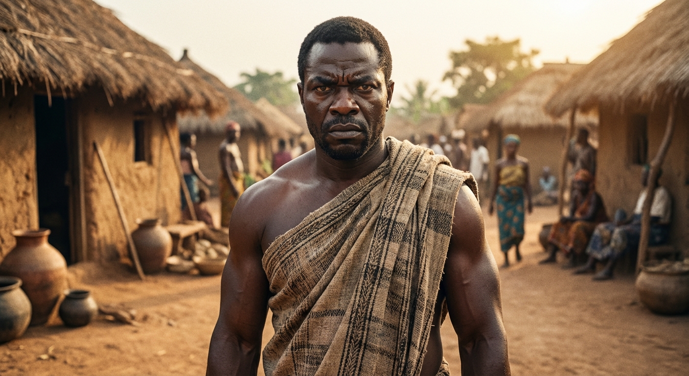 AI visualization of Okonkwo from Things Fall Apart