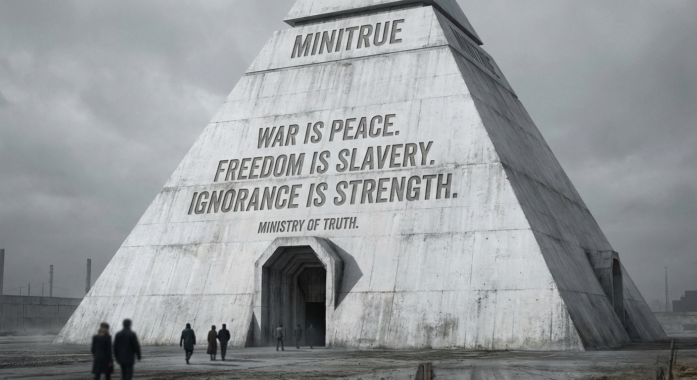 AI visualization of Ministry of Truth from 1984