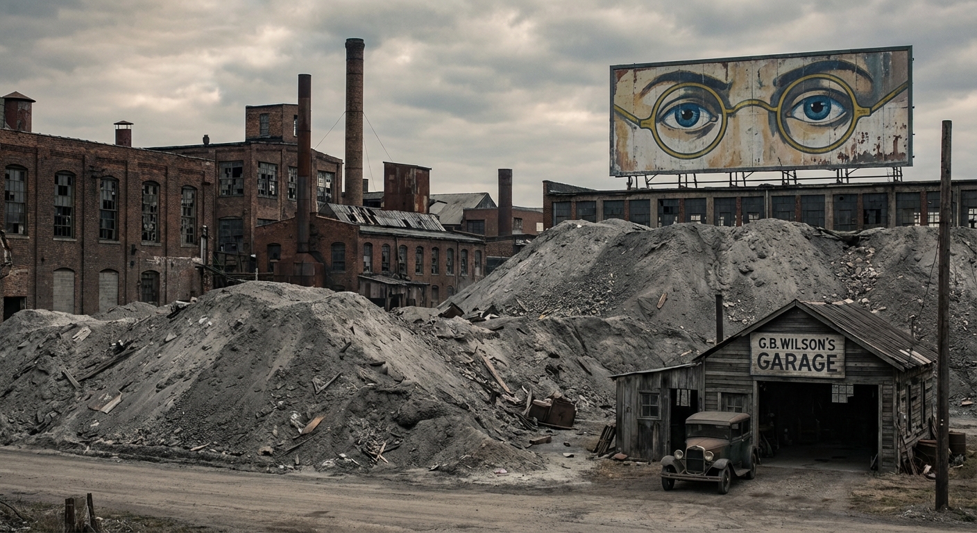 AI visualization of The Valley of Ashes from The Great Gatsby