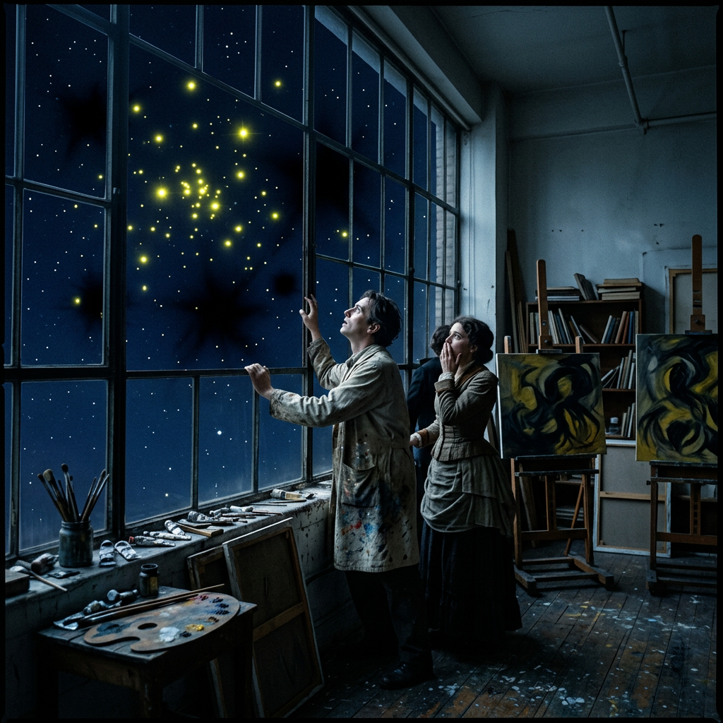 AI visualization of Carcosa's Black Stars from The King in Yellow